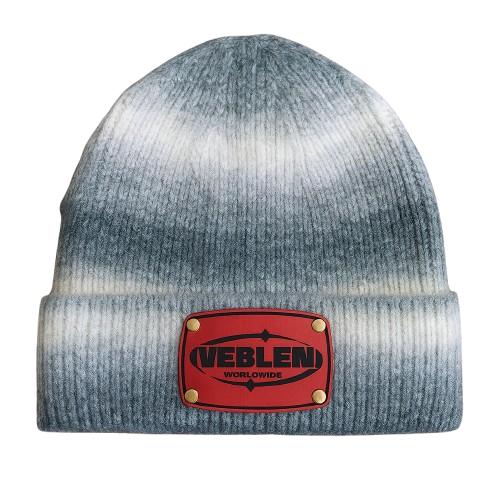 Veblen Worldwide Gradient Knit Beanie – Gray/White Ombre