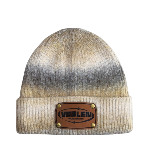 Veblen Worldwide Classic Brown Ribbed Knit Beanie